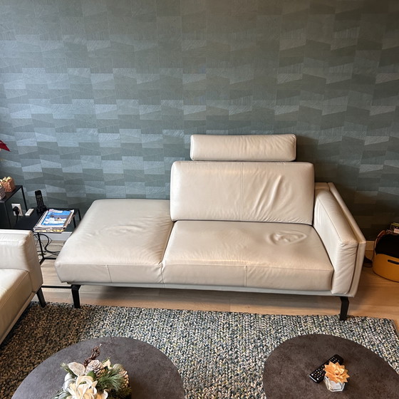 Image 1 of Leolux Bellice Chaos Lounges – Weißes Leder