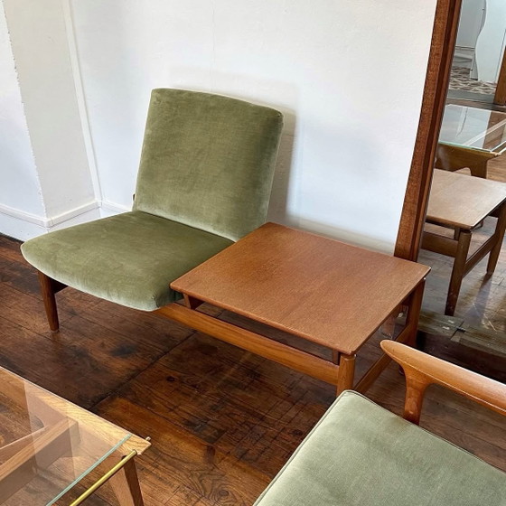 Ensemble canapés scandinaves, 1960, Edvard Valentinsen, Coins salon, Velours, Vert (photo 5 sur 15)