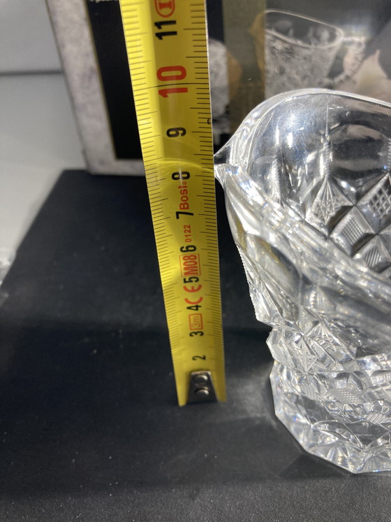 Image 1 of Brocca per il latte e zuccheriera in cristallo della Repubblica Ceca vintage degli anni '90 su un vassoio