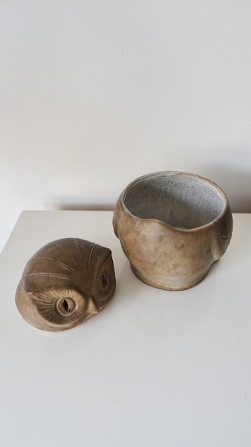 Image 1 of Sculpture de hibou en céramique - Signée Agnès Escala - France, années 1960