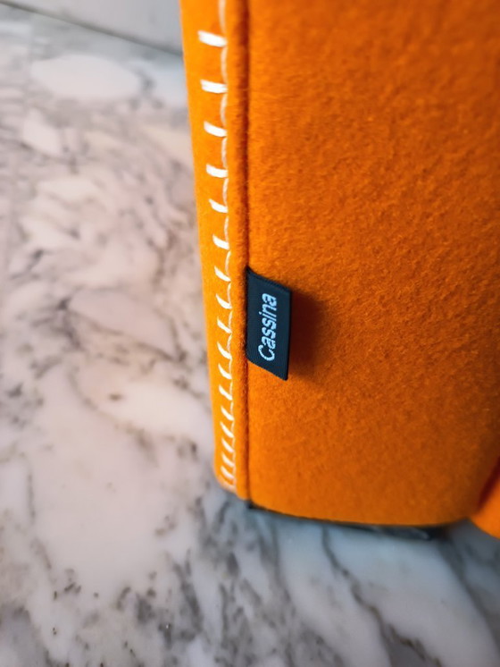 Image 1 of Fauteuil CASSINA Utrecht 637 en Laine Kvadrat Orange 13L par Gerrit Thomas Rietveld