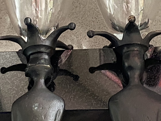 Image 1 of 2x champagneflutes op bronzen steel. Arti Hove