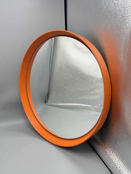 Vintage Space Age mirror - orange design classic from the 1970s