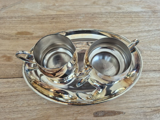 Vintage Creamer Set – Tableware, Metal, Silver (photo 3 of 6)