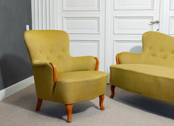 Image 1 of 1940s Sofa and Lounge Chair Set