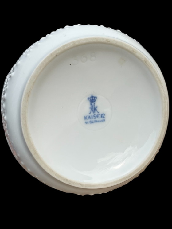 Image 1 of AK Kaiser #368 porcelain op art vase rare shape h= 20cm W-Germany vintage 1960s