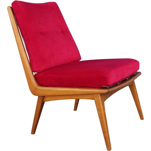 Sedia vintage, Hans Mitzlaff Soloform in rosso sangue di bue, anni '50