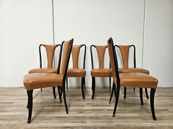 Set van 6 eetkamerstoelen van Vittorio Dassi uit de jaren 1950. – Wood (photo 3 of 17)
