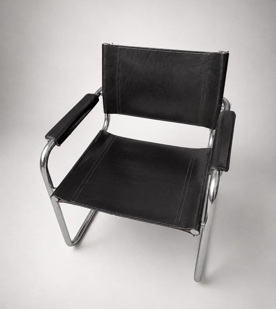 3 sedie a sbalzo originali Phasem S34 – Fasem, Sedie da pranzo, Leather, Metal (photo 5 of 6)
