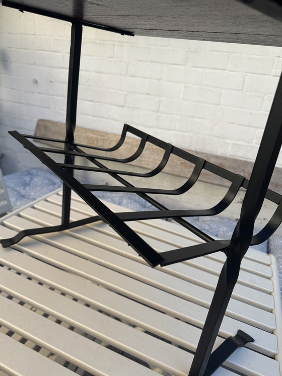 Vintage side table with magazine rack | Restored – Wood, Iron (photo 5 of 5)