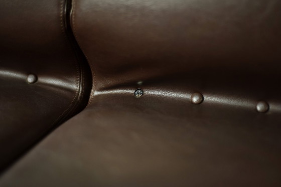 Image 1 of Divano da salotto a 2 posti con struttura in acciaio marrone, vintage metà secolo, Germania moderna, anni '70