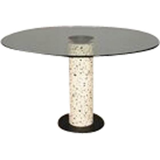 Image 1 of Set of 4 vintage round glass top tables, 1980s