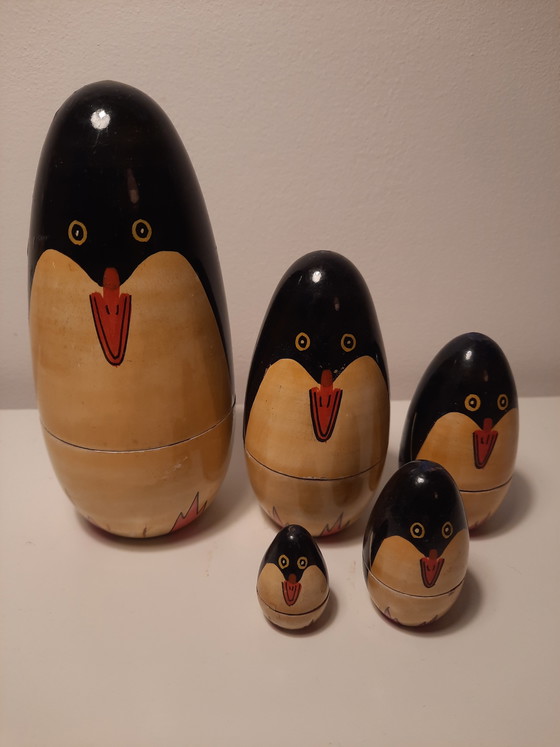 Image 1 of Poupées russes pingouins vintage