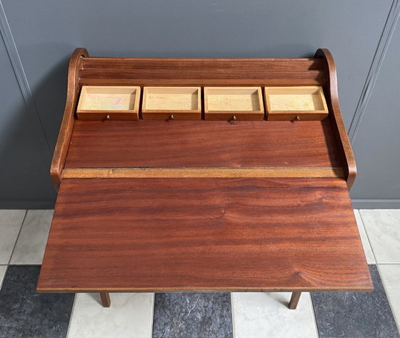 Image 1 of Bureau en teck à plateau enroulable, Danemark des années 1960
