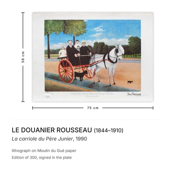 Le Douanier Rousseau Lithographie La Carriole Du Père Junier 1990 – Lithographien & Drucke, Paper (photo 3 of 5)