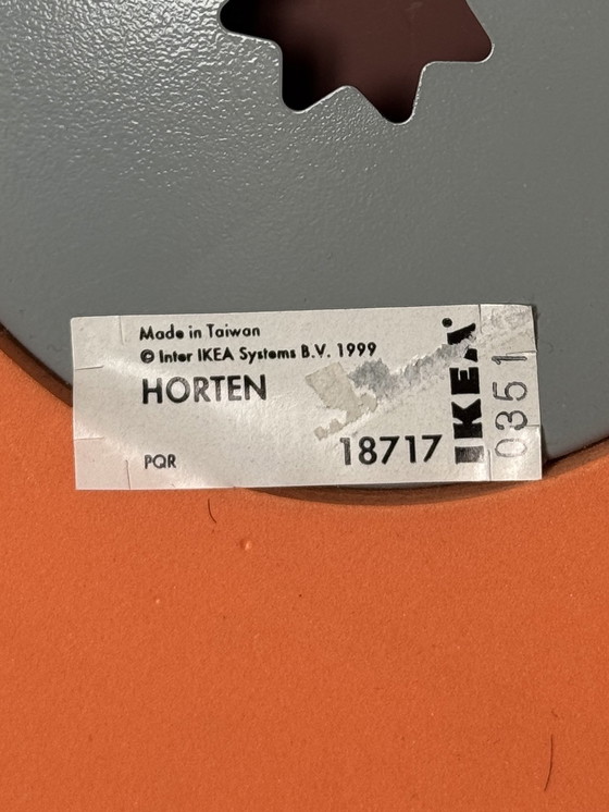 Image 1 of Vintage IKEA Horten spiegel oranje blauw - Space Age design - 60 cm - jaren 90