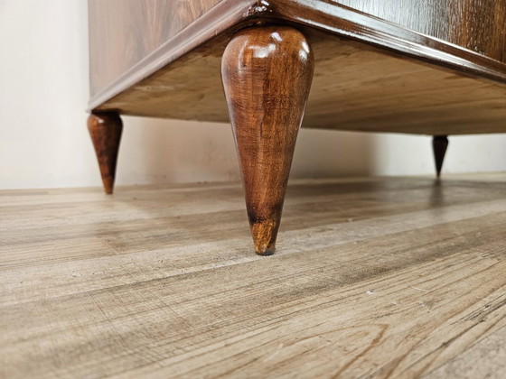 Image 1 of Commode Art Déco en ronce de noyer à quatre tiroirs