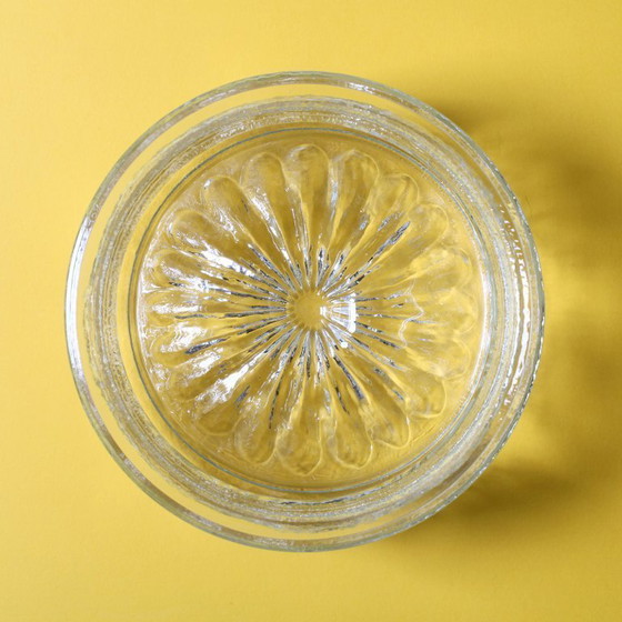 Image 1 of Schale aus Pressglas aus der Mitte des 20. Jahrhunderts: Kvety-Blumenmuster von Pavel Panek / 1973