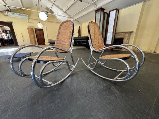 Mecedoras al estilo de Marcel Breuer (2 unidades) – schommelstoelen, Rattan (photo 2 of 13)