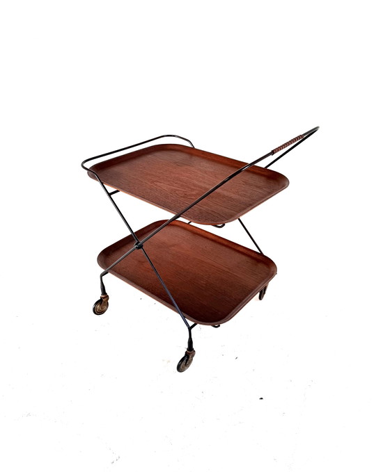 Image 1 of Vintage Teakhouten Trolley, Paul Nagel ‘60