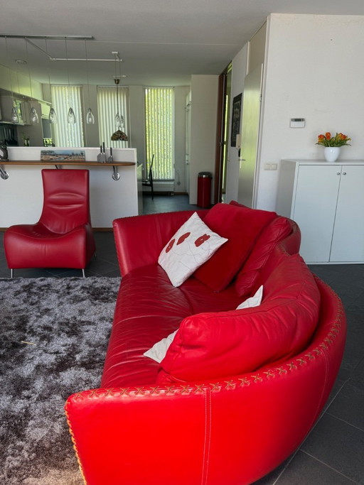 Canapé 3 places Exclusive de Sede DS-102 en cuir rouge haut de gamme