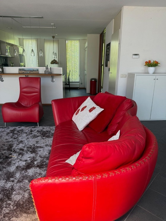 Image 1 of Canapé 3 places Exclusive de Sede DS-102 en cuir rouge haut de gamme