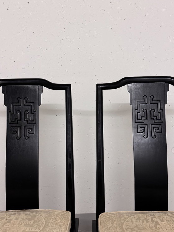Image 1 of 🥢 Design-Rarität: Exklusives Set (4x) „Chin Hua“ Esszimmerstühle von Raymond Sobota für Century Furniture (Mid-Century)
