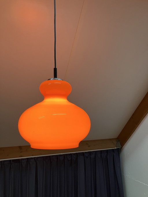 Peil Und Putzler Pendant Lamp Vintage Orange Opaline