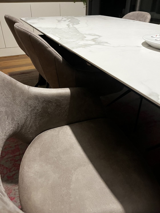 Eetkamerstoel Draaiend Kuipje Modulax – Eetkamerstoelen, Metal, Textile (photo 6 of 6)