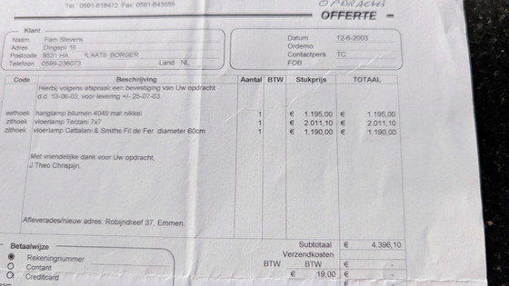 Image 1 of Terzani 7×7 – lampada da terra di design (incl. scontrino d’acquisto)