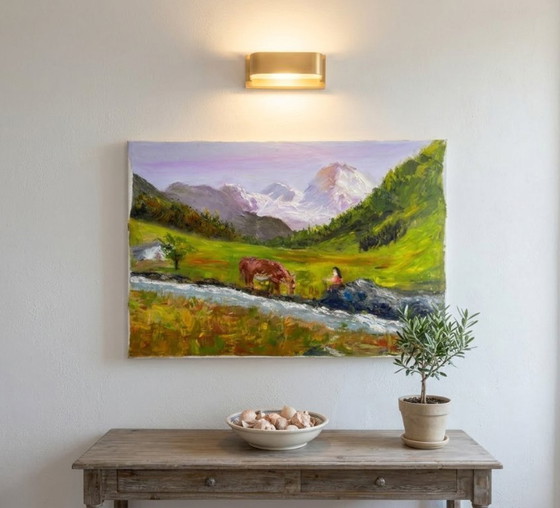 Image 1 of Antique oil painting on canvas by Luca Dalla, 1970s, Italy