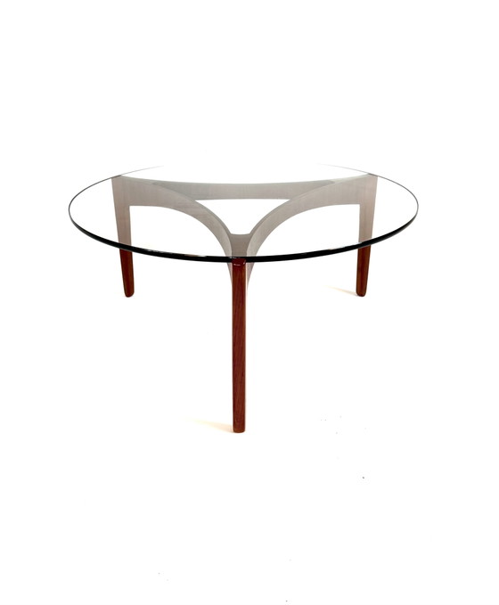 Vintage Coffee Table Model No. 104, Sven Ellekær ‘60 – Glass, Wood (photo 2 of 14)