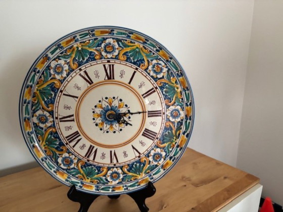 Image 1 of Unique Sicilian Wall Clock- Ceramic-Signed Di Rosy Natale - Caltagirone