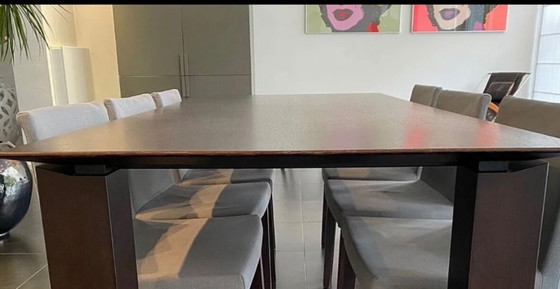 Image 1 of Italian design (Cappellini) dining table incl. 6 chairs