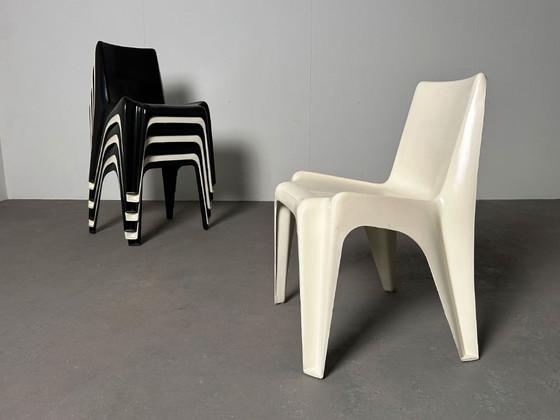 Acht Bofinger stapelstoelen van Helmut Bätzner, 1964. – Eetkamerstoelen, Plastic, Fiberglass (photo 9 of 9)