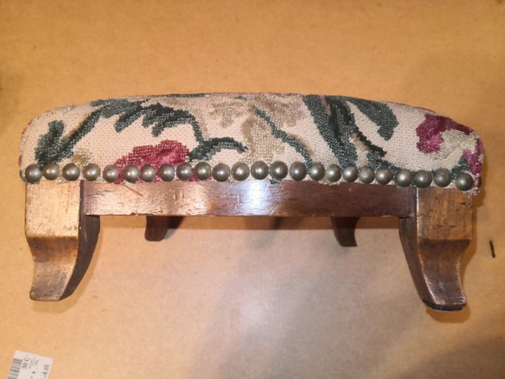 Image 1 of Antique baroque upholstered footstool in Louis XV style (rare)