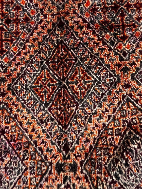 Image 1 of Mid Century Modern Boujad Wool Rug 200x400 cm- Handwoven Berber Carpet