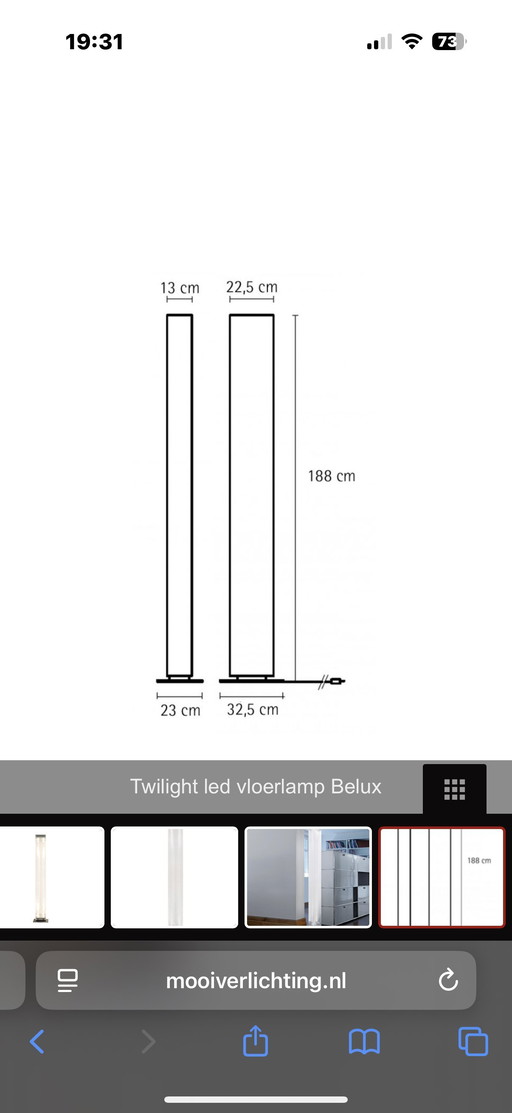 Lámpara de pie LED de diseño Belux