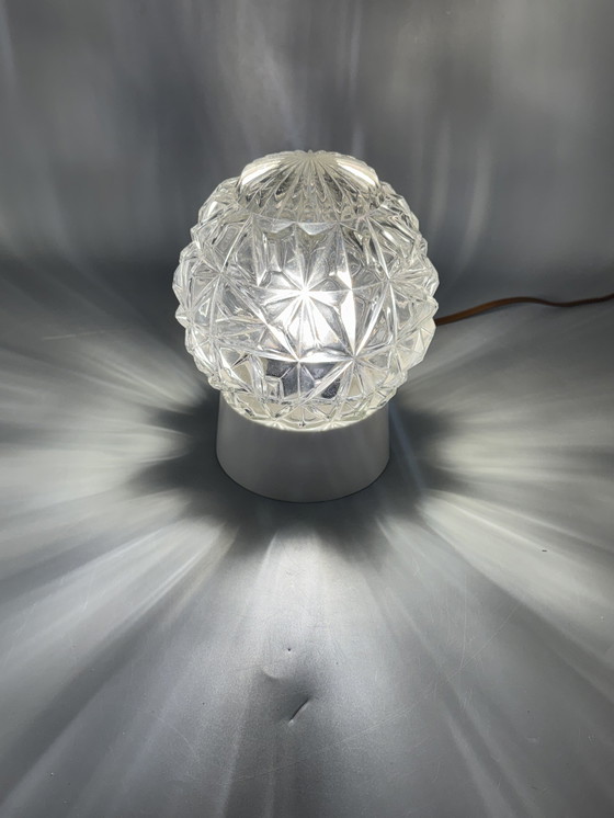 Image 1 of Clear glass lamp with beautiful pattern