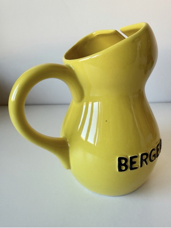 Brocca Pubblicitaria BERGER SA – Ceramica Gialla – Pastis – Anni '50/'60 – Bicchieri e caraffe (photo 3 of 6)