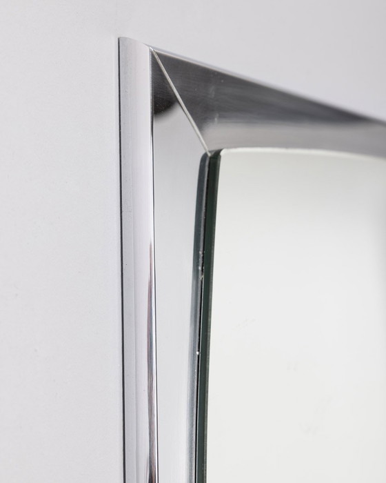 Image 1 of Vintage 70s Wall Mirror in Chromed Metal Italian Design