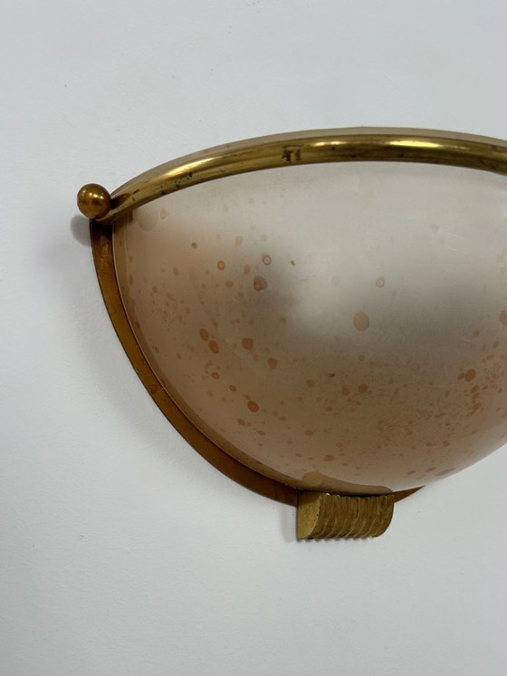 Image 1 of Coppia di applique vintage, ottone e plexiglas, Francia, 1970