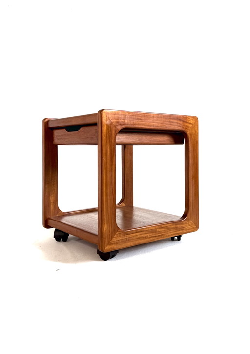 Vintage würfelförmiger Teakholz-Trolley, Salin Nyborg ‘70