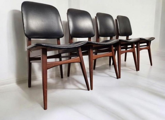 Image 1 of Louis van Teeffelen – Sedie da pranzo “Milan” (Webé, anni '50, olandese)