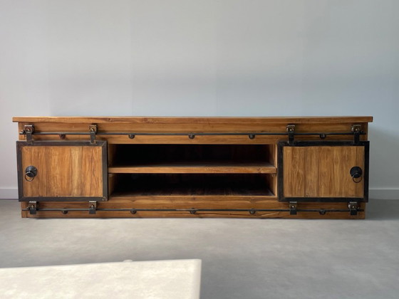 Image 1 of Industrial recycled wood TV cabinet 203 cm