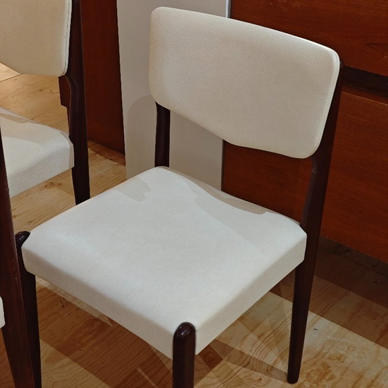 Image 1 of Vintage dining room chairs white leather