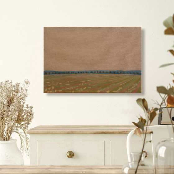 Image 1 of Blue Avenue, unique piece, painting, hand-painted one-of-a-kind, 30 x 20 cm, acrylic paint on canvas