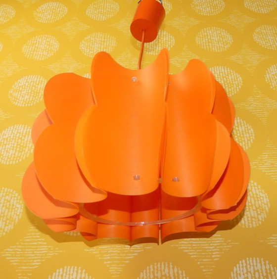Image 1 of Lampada di plastica arancione vintage space age anni '70 pop art