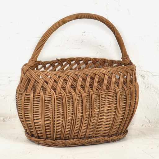 Decorative antique wicker basket (c.1930) #7