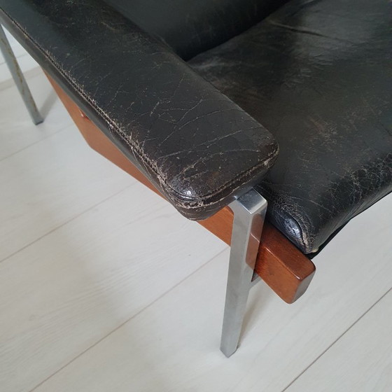 Image 1 of 2 sedie vintage Rob Parrey in pelle/tessuto